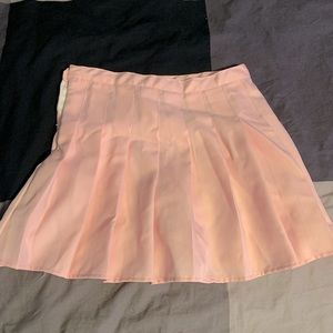 Light Pink Pleated Skater Skirt